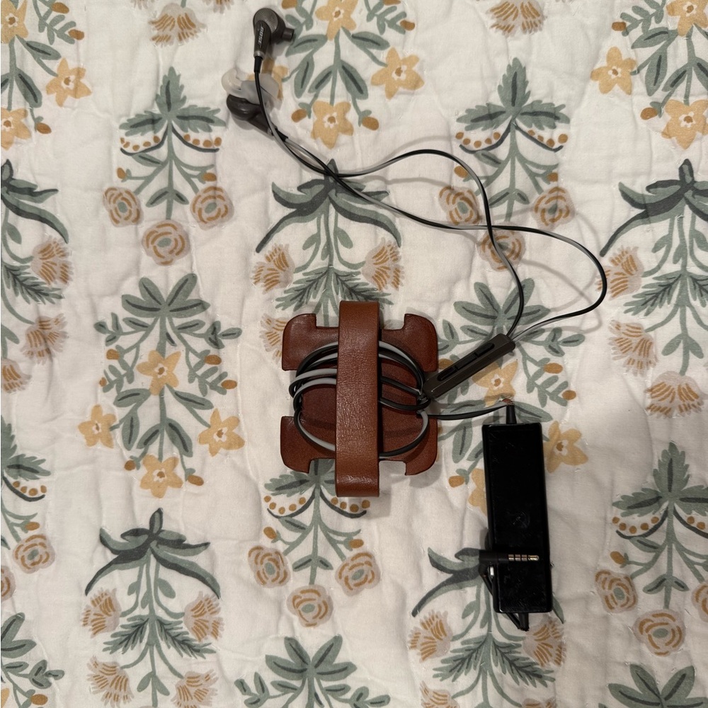 Brown Leather Cable Organizer